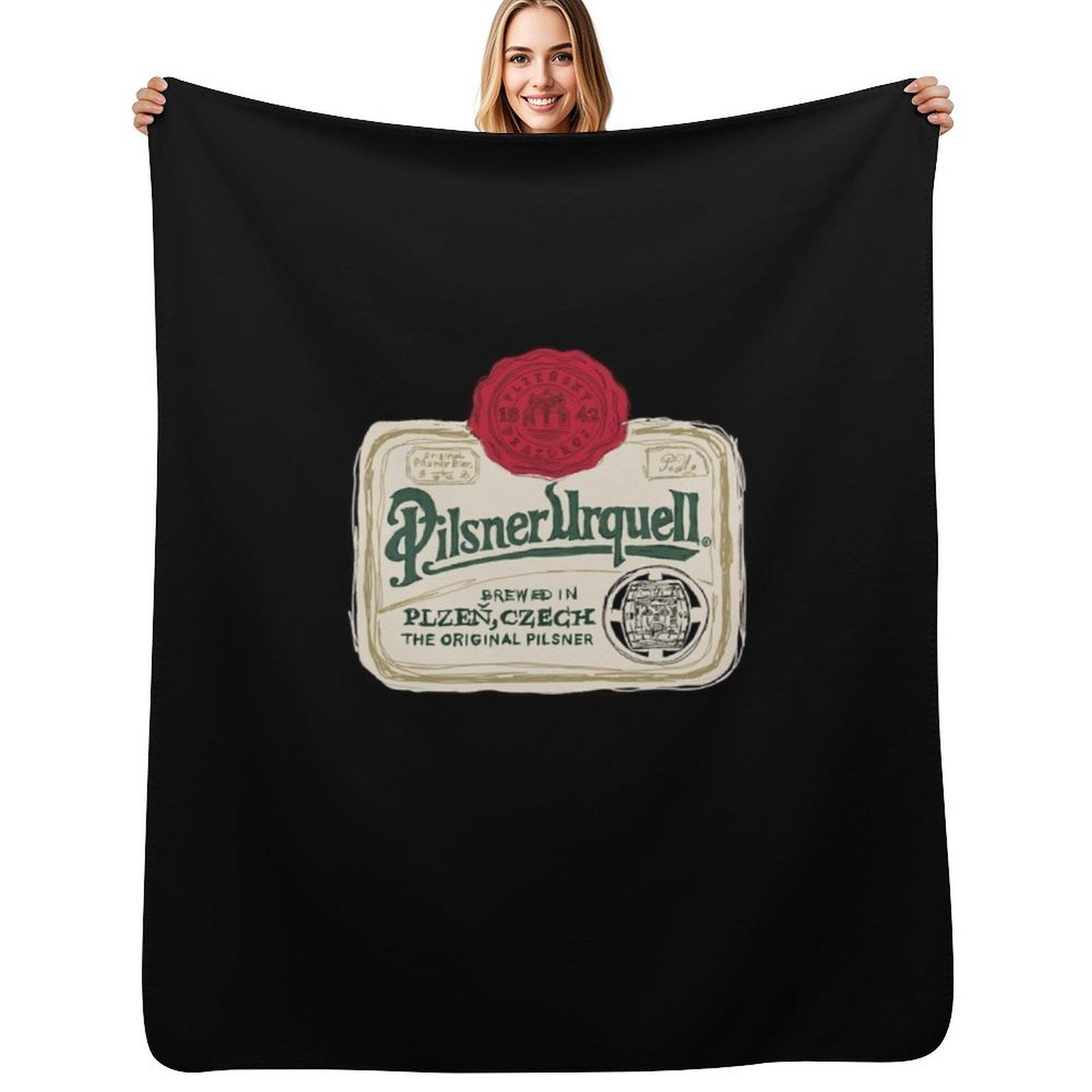 Pilsner Urquell POP Essential T-Shirt Throw Blanket Stylish Couch Blanket for Home Living Room Size: 75*100cm, Weight: 230 GSM