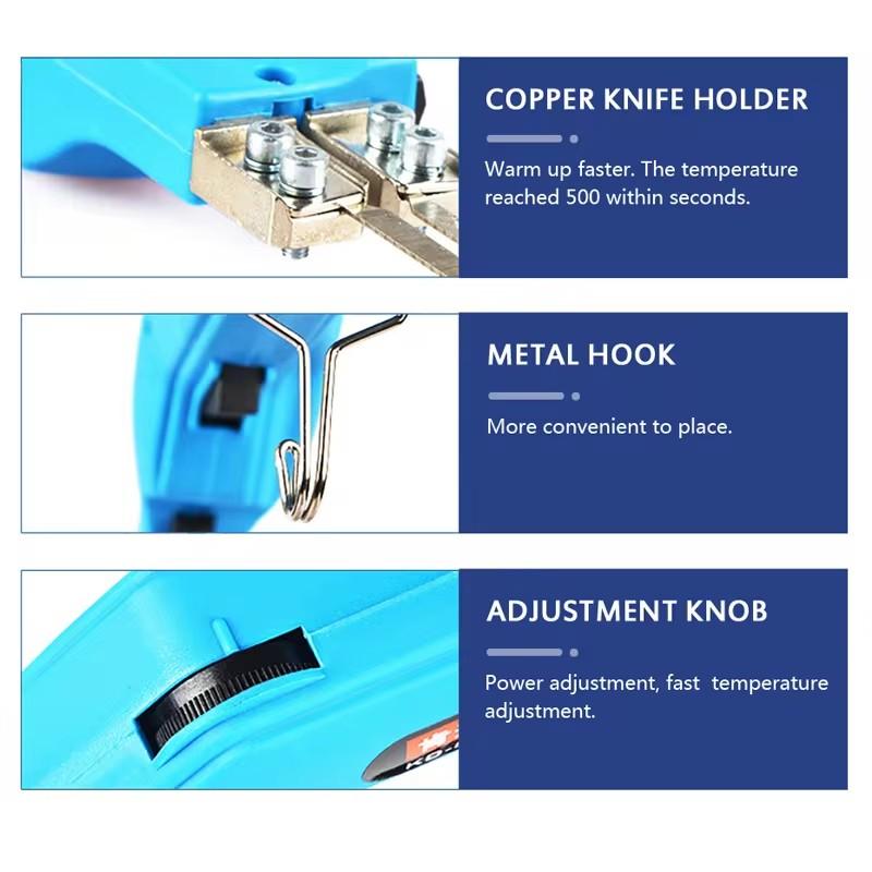 Electric Hot Cutting Knife 220V Slotted Electrothermal Cutter Foam Carving Knife Foam cutting Tools for Foam Pearl Cotton Sponge