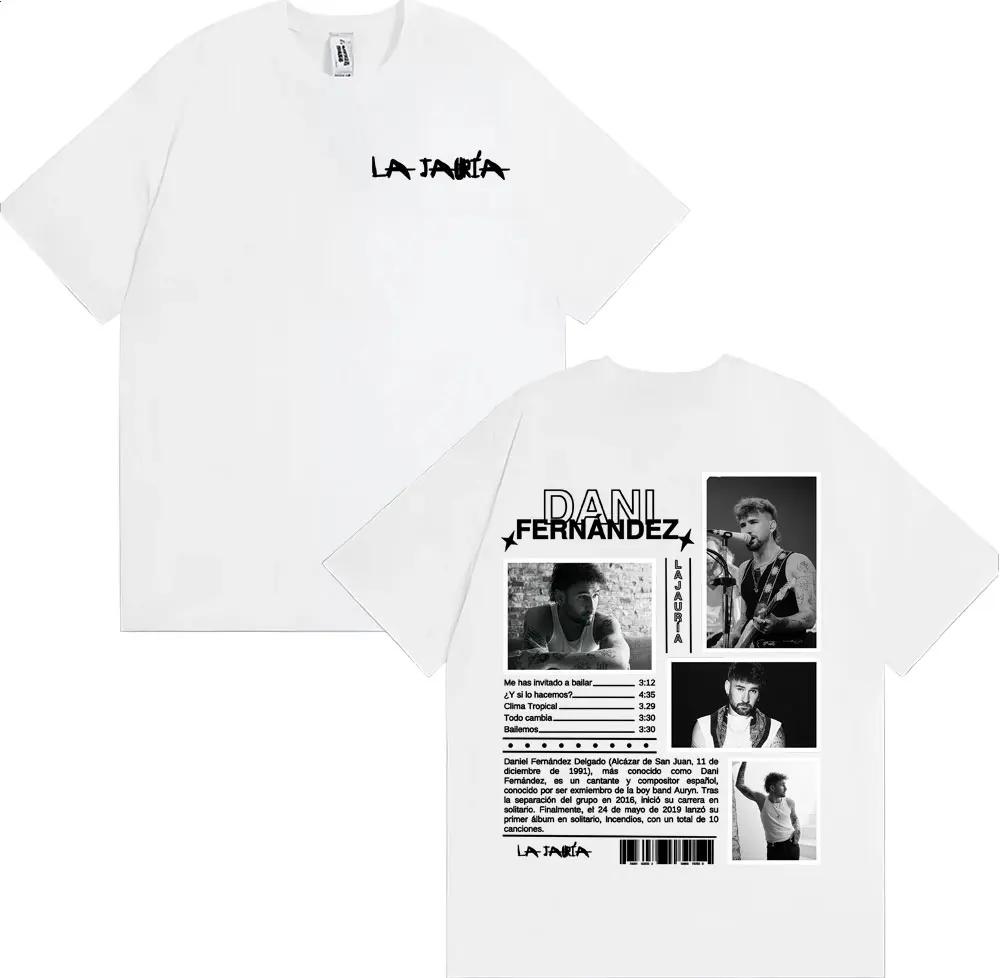 Singer Dani Fernandez La Jauria Album Tour T Shirts Men Women Casual Cotton Short Sleeve T-shirt Fashion Retro Oversized T Shirt
