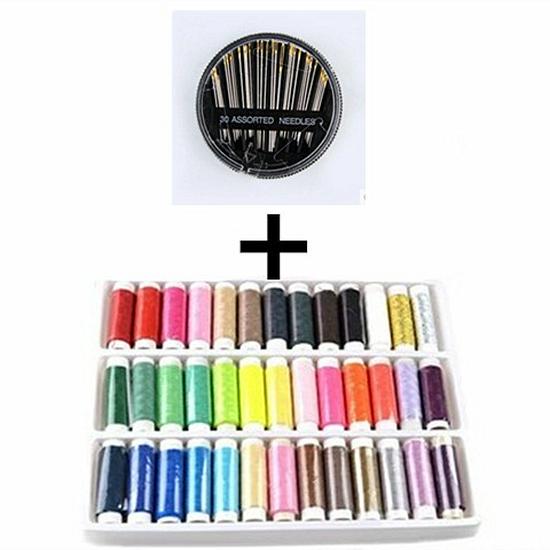 

Черно-белые полиэстеровые швейные нитки и игольница