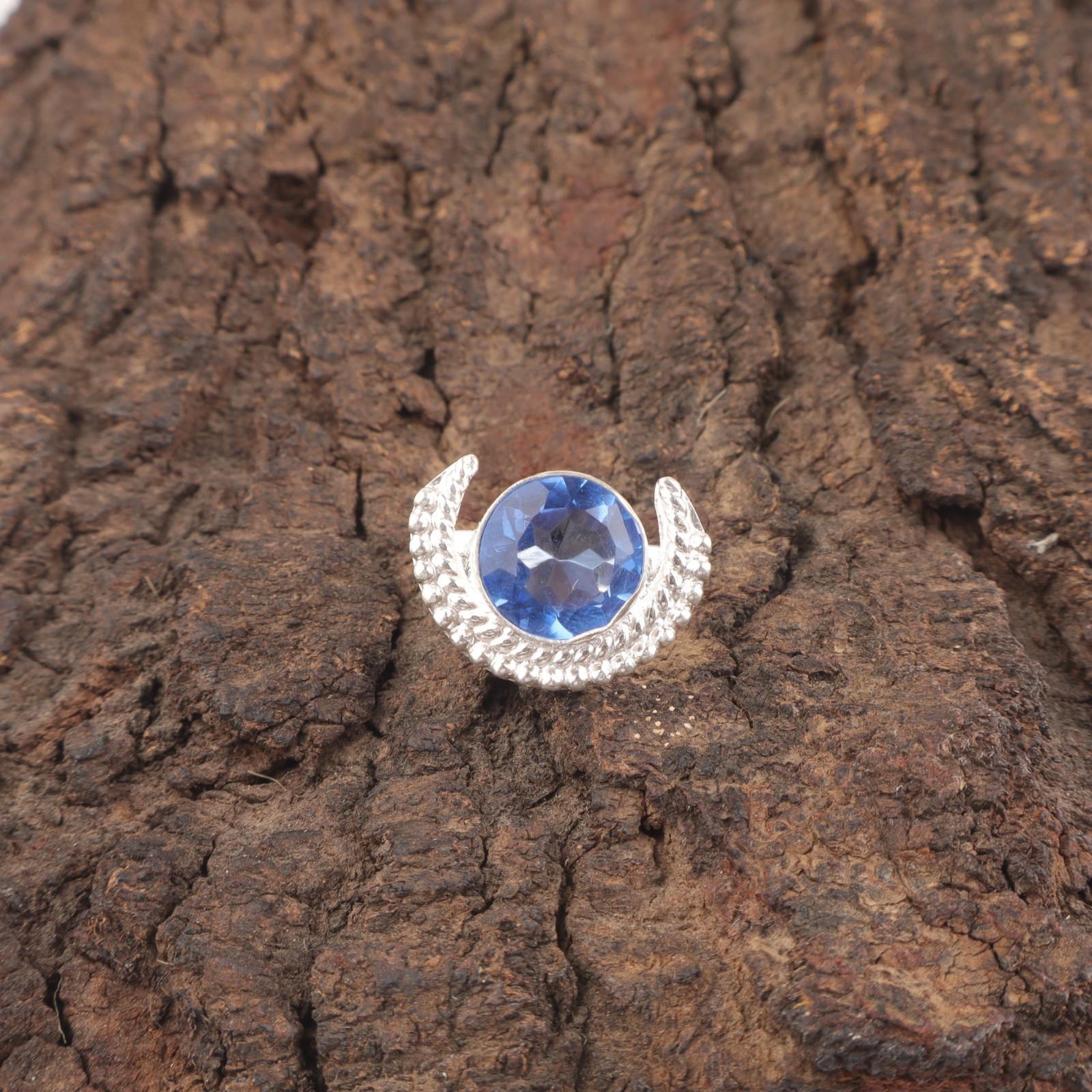 

Круглый Танзанит Драгоценный камень Стерлинговое серебро Заявление Подарок для сестер Кольцо на день рождения RR-48-12 15