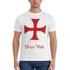 Templar Deus Vult Abrasionresistant Tshirt Outdoor Trendy Brands Small Patterns Cotton Tee