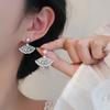 Trendy Fan Shaped Crystal Drop Earrings for Women Exquisite Geometric Dangle Earrings Wedding Party Jewelry Accessories Gifts
