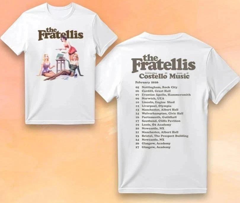 The Fratellis Costello Music Tour 2026 Double Side T-Shirt 2XL