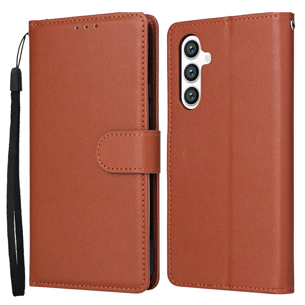

For Samsung Galaxy S25+/S24+ Case Wallet Stand View PU Leather Phone Cover Brown