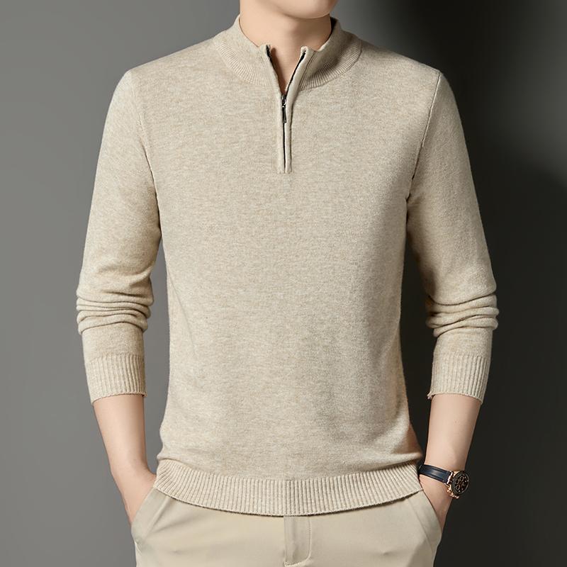 

Весенне-осенний новый вязаный свитер для мужчин, свитер с длинным рукавом для повседневной носки, свитер на молнии с воротником для мужчин XL
