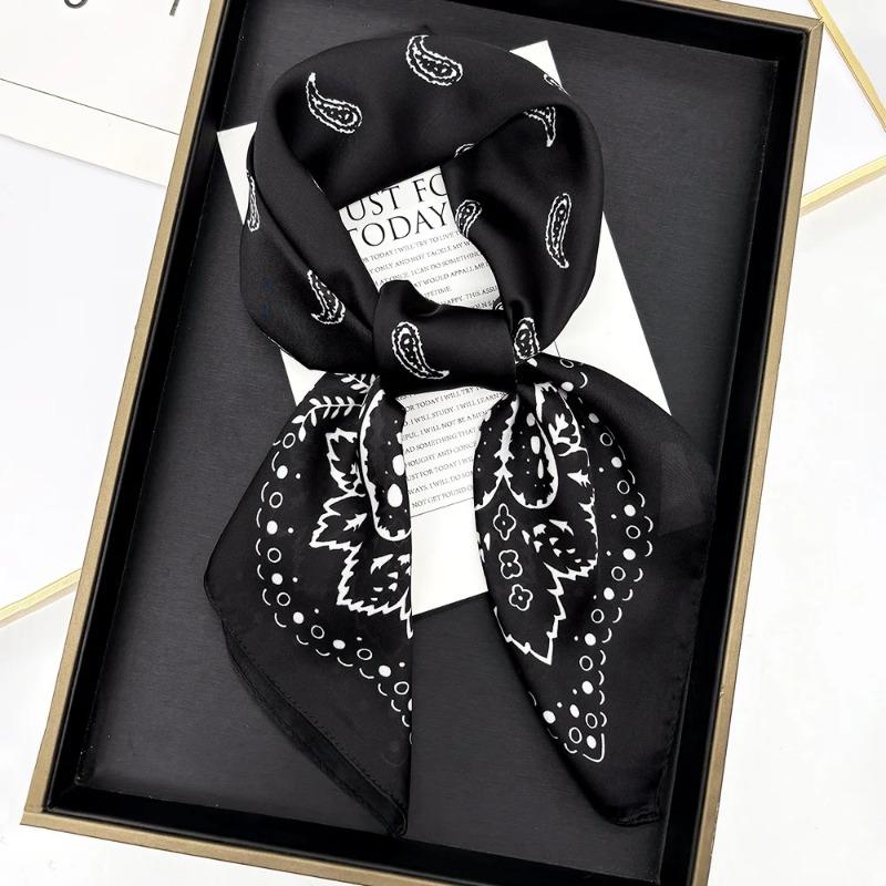 Horse Print Female Silk Neck Scarf Square Hair Scarves Foulard Head Band Shawls Wraps Neckerchief Bandana Women