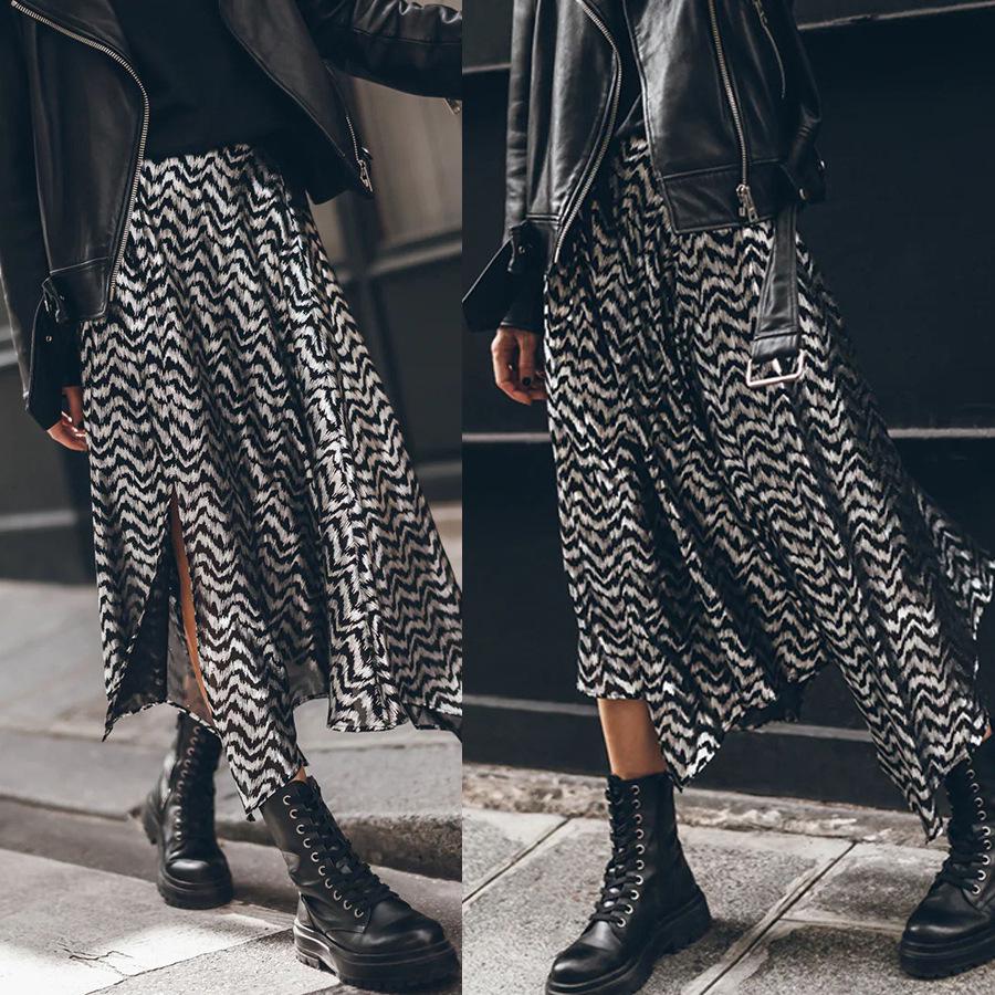 

New Hot Stamping Elastic Waist Women s Casual Loose Half Skirt Medium