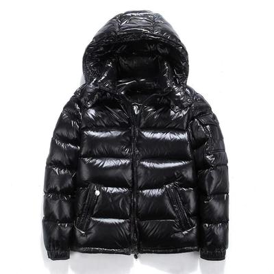 Neue glänzende Daunenjacken für Herren, kurze Winterjacke mit Kapuze für Damen, verdickte, warmhaltende, kältebeständige Langarm-Strickjacke