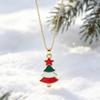 Colorful Christmas Tree Enamel Pendant Necklace Gold Chain Festive Xmas Charm Jewelry Holiday Gift for Women Girls