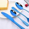 6/30Pcs Rainbow Dinnerware Stainless Steel Cutlery Set Knife Cake Fork Tea Spoon Flatware Set Kitchen Silverware Tableware Set