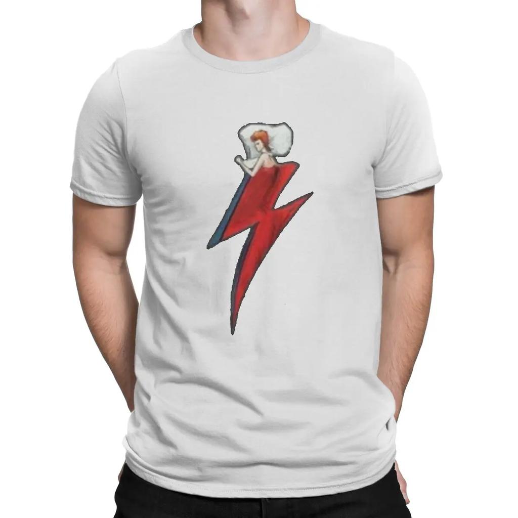 Cool Cool B-Bowie Creative TShirt for Men Sleeping Round Collar Pure Cotton T Shirt Hip Hop Birthday Gifts OutdoorWear
