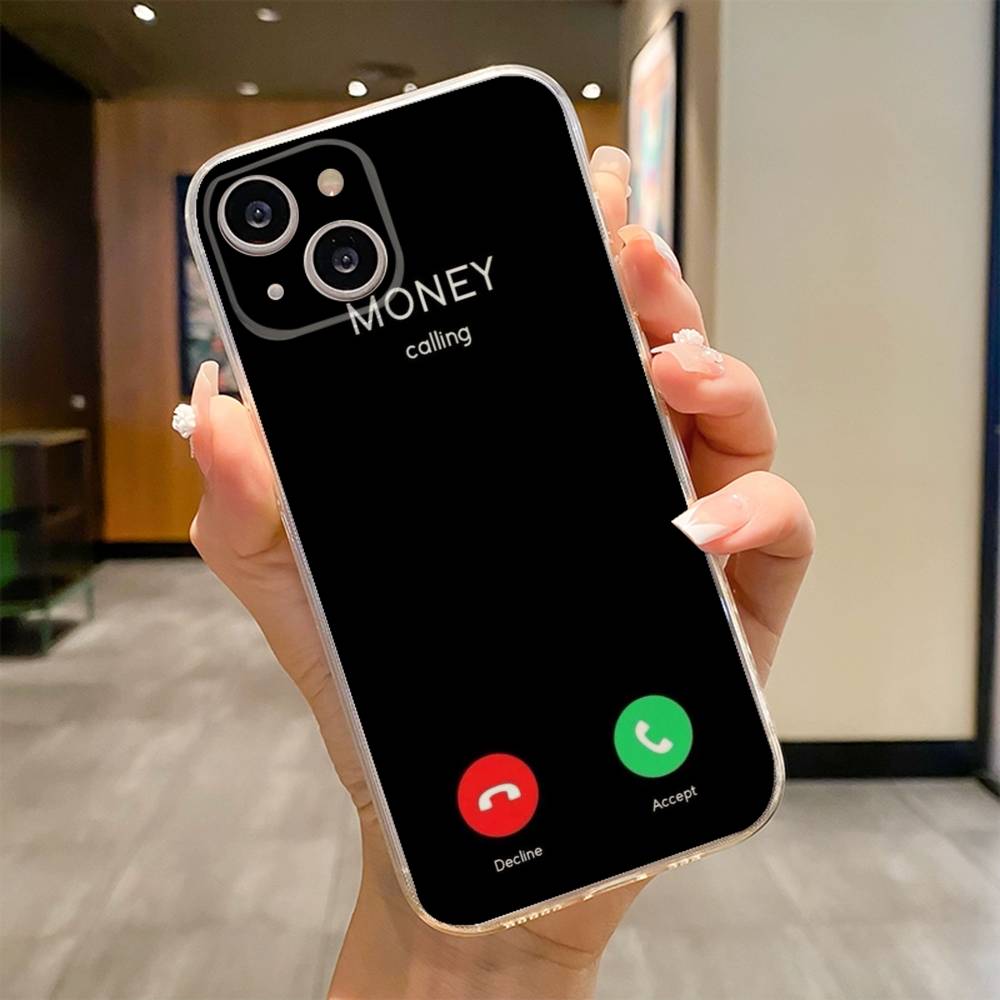 

MONEY CALLING Phone Case For iPhone 17 16e 16 15 14 13 12 11mini Pro Max X XR XSMAX 8 7 Air Plus Soft Cover iPhone16e