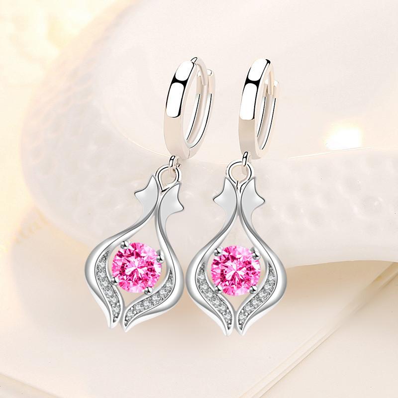 Water Drop Medium Length Earrings for Women Temperament Blue Crystal Women Earrings Engagement Wedding Gifts Jewelry Accessories
