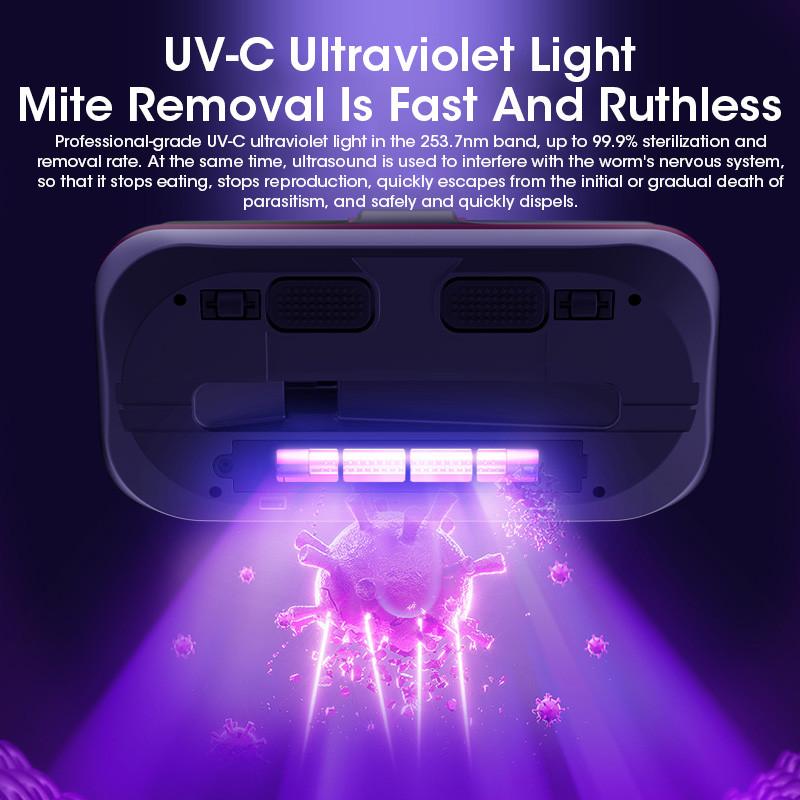 12000Pa UV Mattress Vacuum Mite Remover Dust 100W Household Wireless Handheld Powerful Suction Vacuum Cleaner