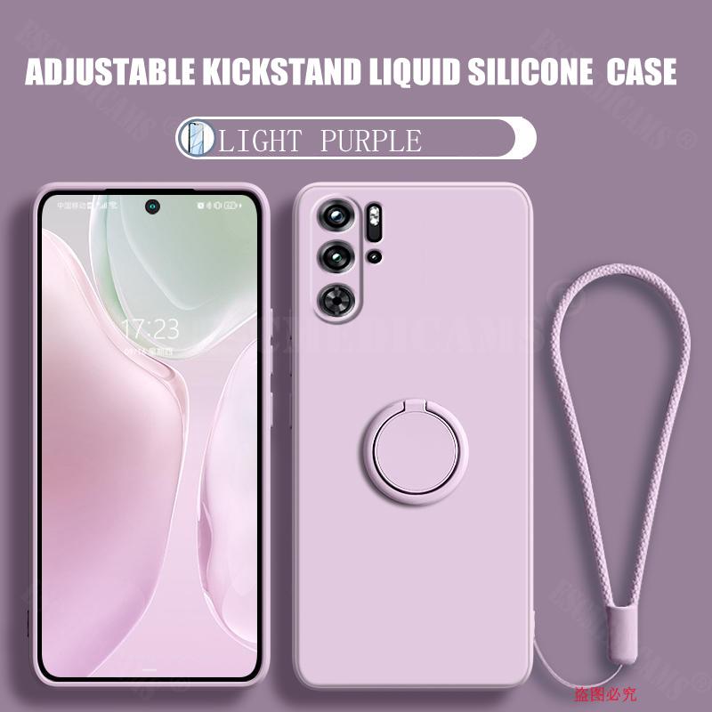 Husă pentru ZTE Nubia Red Magic 9 Pro Suport Inel de Deget Lichid Silicon Acoperire RedMagic 9 Proplus Solid Obiectiv Cameră Moale Funda