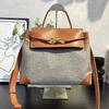 2026 New cashmere handbag genuine leather women's bag butterfly rope tote bag fashionable versatile shoulder bag