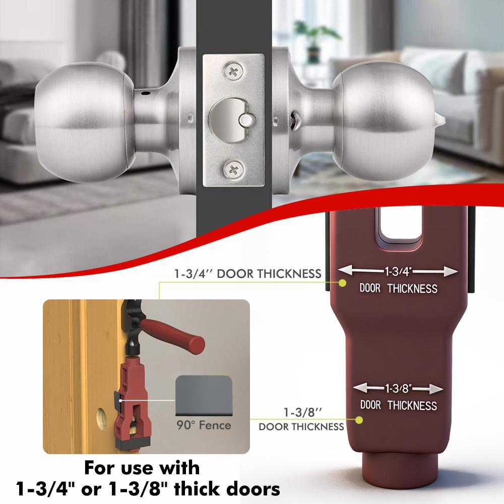Screen-printed Version Latch Mortise Tool Door Latch Installation Kit for 1-3/8’ or 1-3/4’ Thick Wooden Door Door Latch Tool