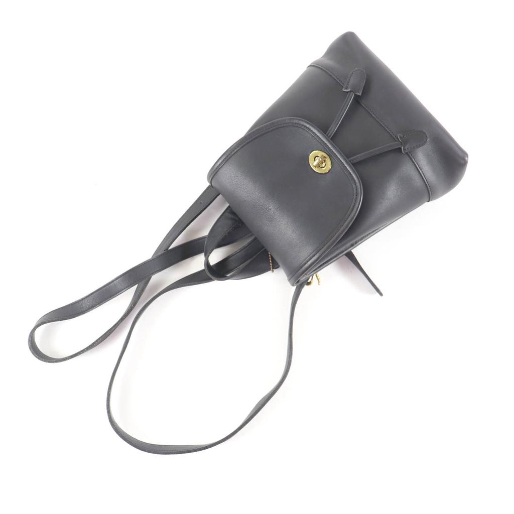 Excellent COACH Backpack Â· Daypack Old Coach Black Glove Leather Women 9960 Used