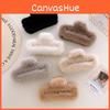 Plush Hair Claw Clip In White Black Gray Brown Perfect For Daily Fashion Trends