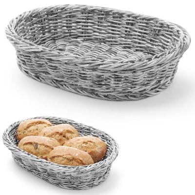 Oval Polypropylene Bread Basket, Gray, 320x230x70 Mm, Hendi 426647