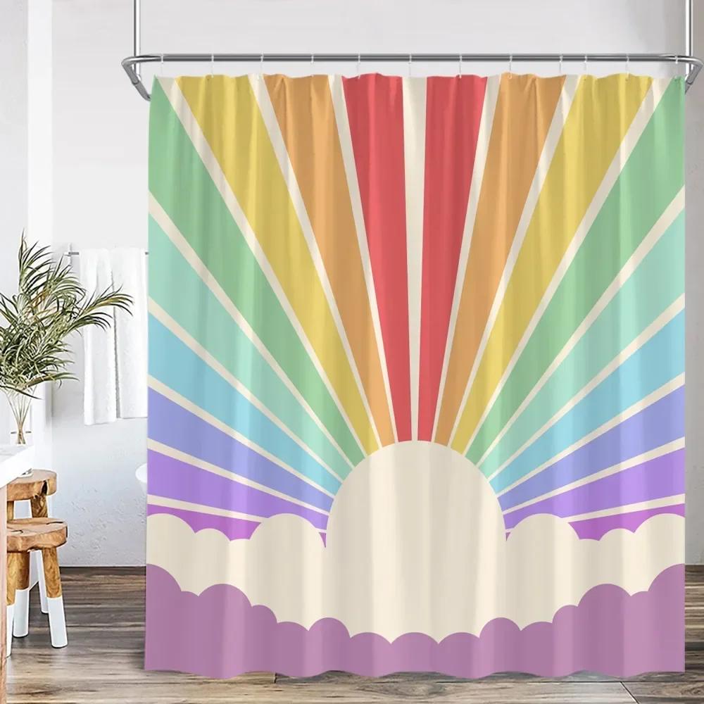 Nordic Ins Modern Abstract Shower Curtain Leaf Curtain Simple Line Bathroom Decoration Polyester Fabric Shower Curtain