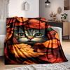 1pc Autumn Leaves, Cat Blanket Lightweight Flannel Blanket Throw Blanket For Sofa, Bed, Travel, Camping, Livingroom, Couch, Chair, And Bed Yy250902616