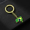 Elegant Brazilian Flag Keychain Versatile Brazil Map Key Holder Durable Titanium Steel Material Brazil Culture Keyrings