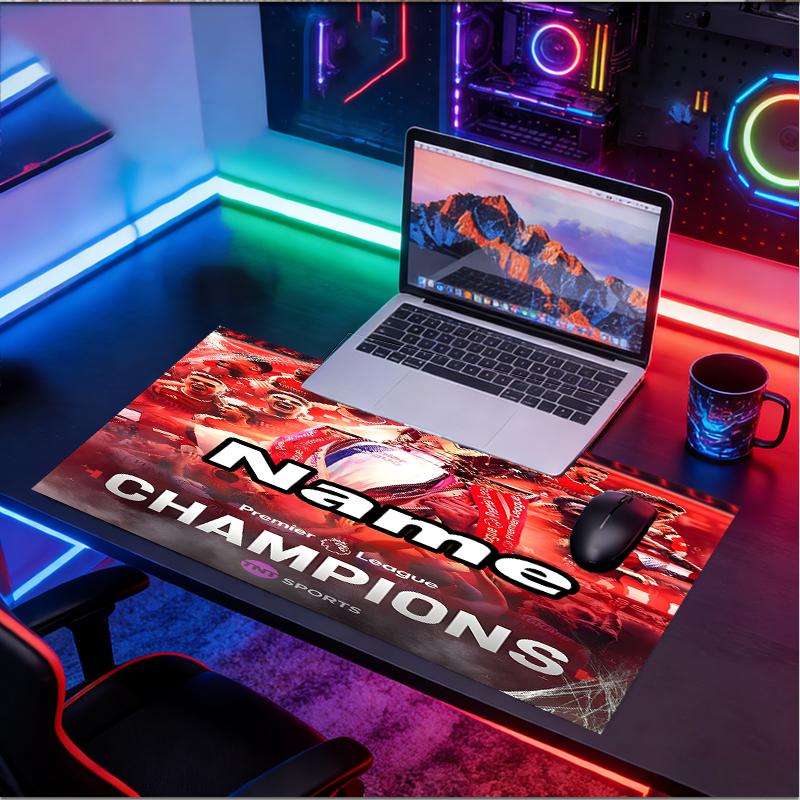 Custom Name Personalized football team Pattern Mousepad, Laptop PC Desk Mat, Decorative Desk Mat for Home Keyboard Pad Gift