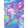 s Retro Japanese City Street Night Landscape Game Poster  Canvas Painting Print Art for Room Wall Decor Aesthetic Picture