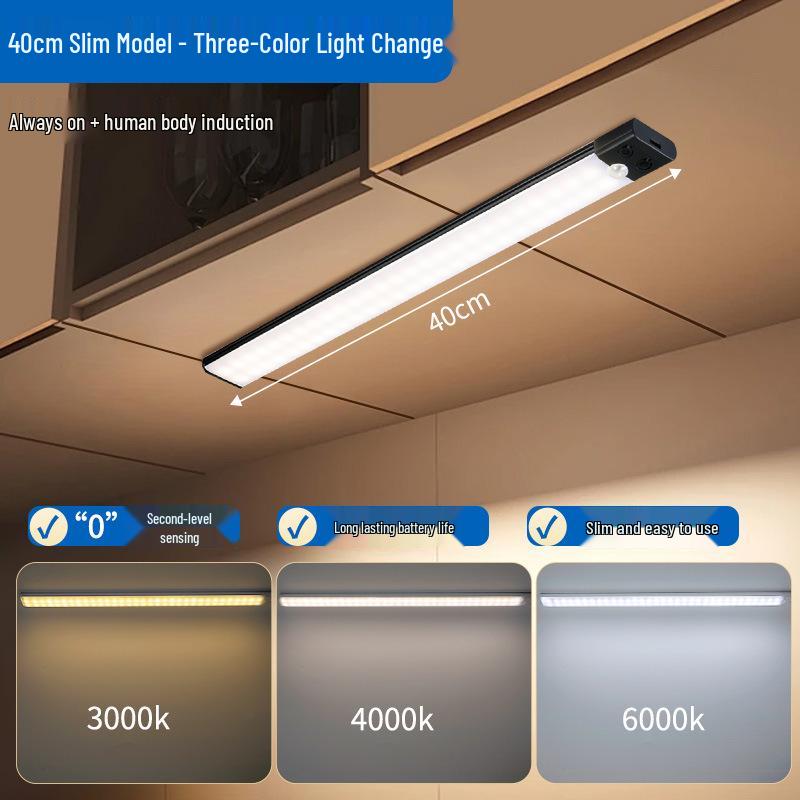 Crossled Rechargeable Smart Motion Sensor Night Light Strip for Bedrooms and Cabinets