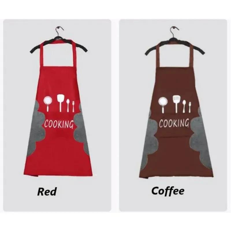 1 Pc Kitchen Durable Cooking Apron Household Can Wipe Hands Anti Oil Waterproof Apron
