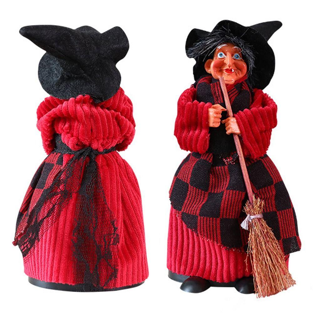 Creative Broomstick Witch Statues Funny Witch Figurines  Haunted House Decorations