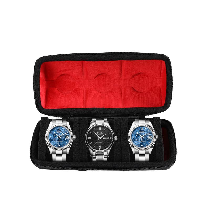 Watch Box Organizer for Men,Watch Travel Case Portable Storage Watch Display Holder for Wristwatches with anti-Move Watch Pillow