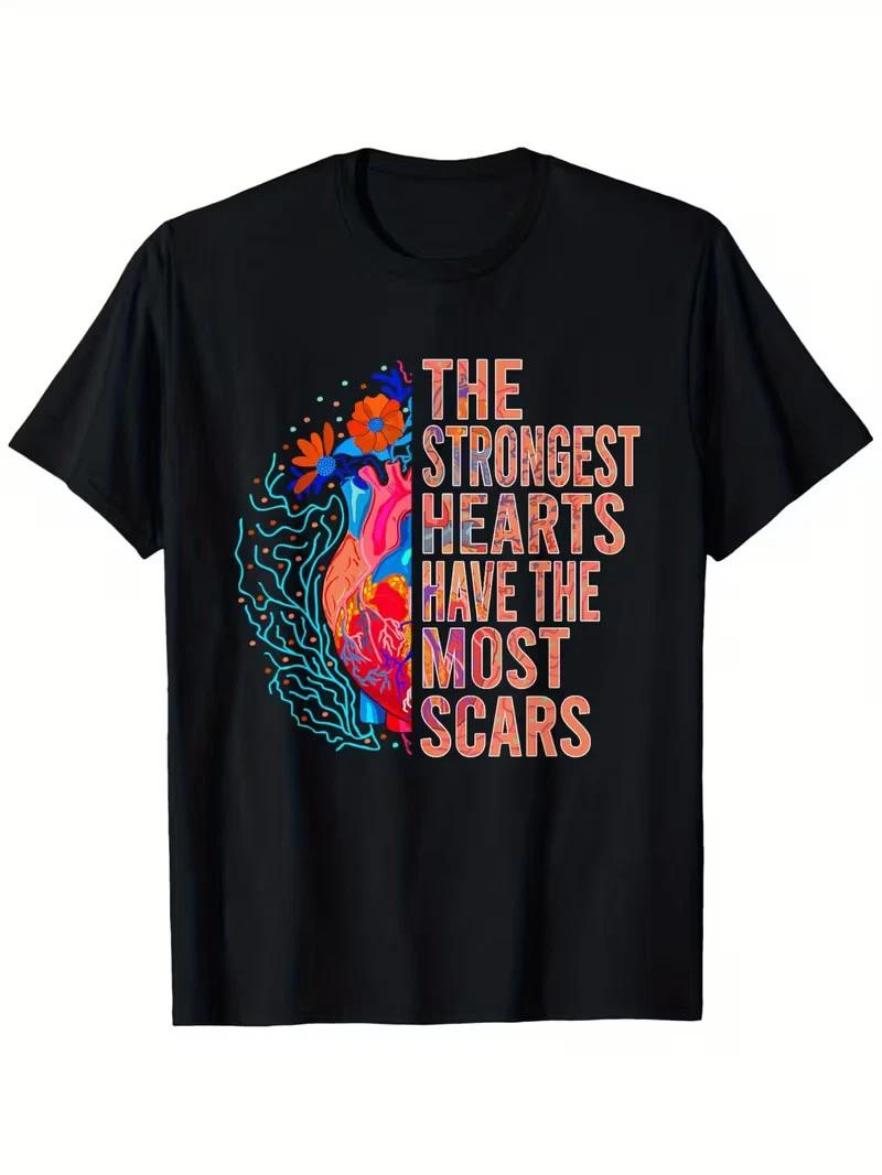 The Strongest Hearts Have Scars Open Heart Surgery Survivor T-Shirt Men S Trendy M