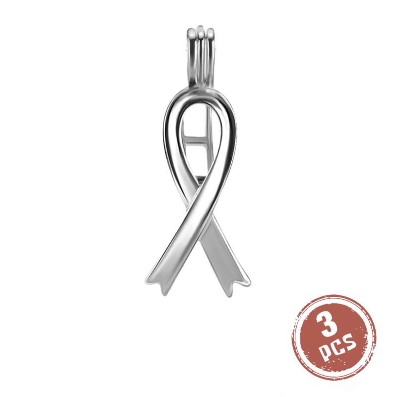 

CLUCI 3pcs Women 925 Sterling Silver Scarf Autism Pearl Locket Cage Necklace Pendant Wish Pearl Pendant SC006SB серебряный
