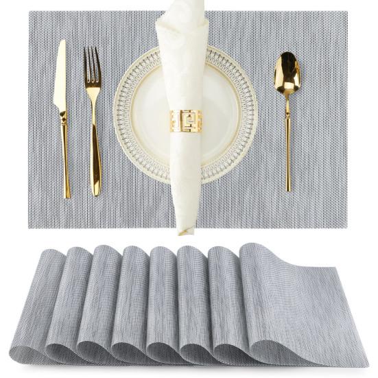 Heat Resistant Placemats Reusable Wear-Resistant Stain-Proof Table Non-Slip Heat-Insulating Mats Protectors for Dining