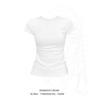American front shoulder slim trendy top women's design sense niche new summer solid color fashion short-sleeved t-shirt