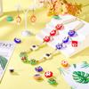 20 Stück Oval Quadratisch Blumenmuster Handgefertigt Lampwork Perlen Bunt Millefiori Lampwork Glasperlen Niedlich Floral Flach Oval Würfel Abstandsperlen für DIY