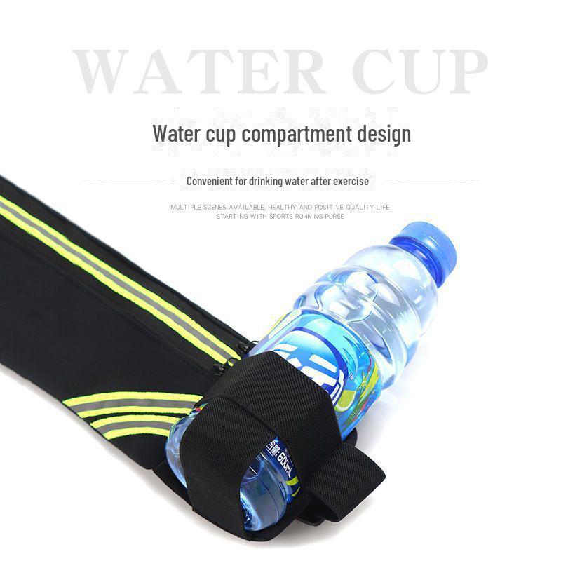 Ultra-Thin Waterproof Unisex Running Waist Bag - Multifunctional Sports Bag for Outdoor Marathons with Phone and Bottle Holder.
