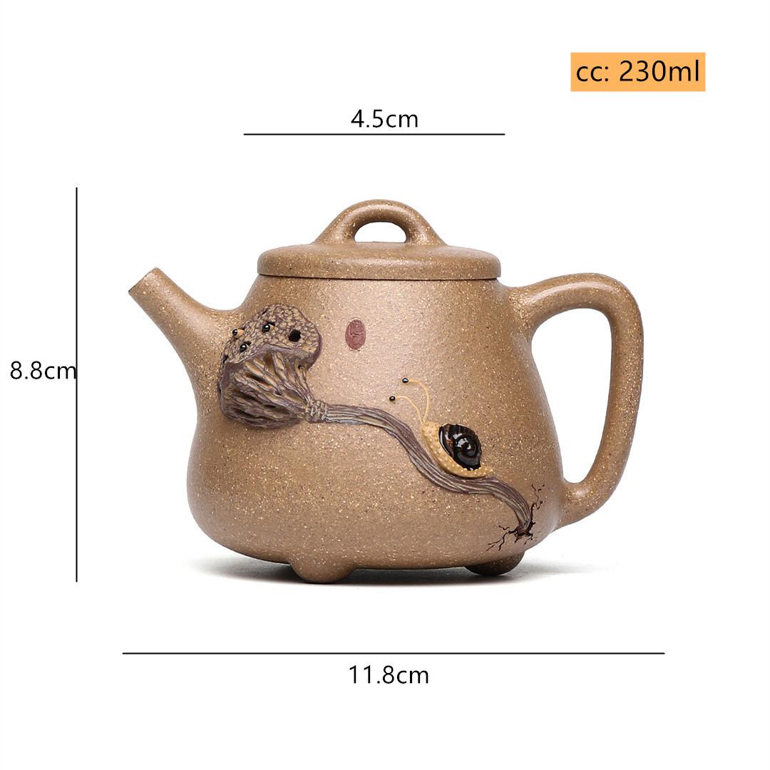 

230ml Raw Ore Section Mud High Stone Scoop Tea Pot Boutique Yixing Purple Clay Teapot Home Customized Tea Maker Tea Set Supplies