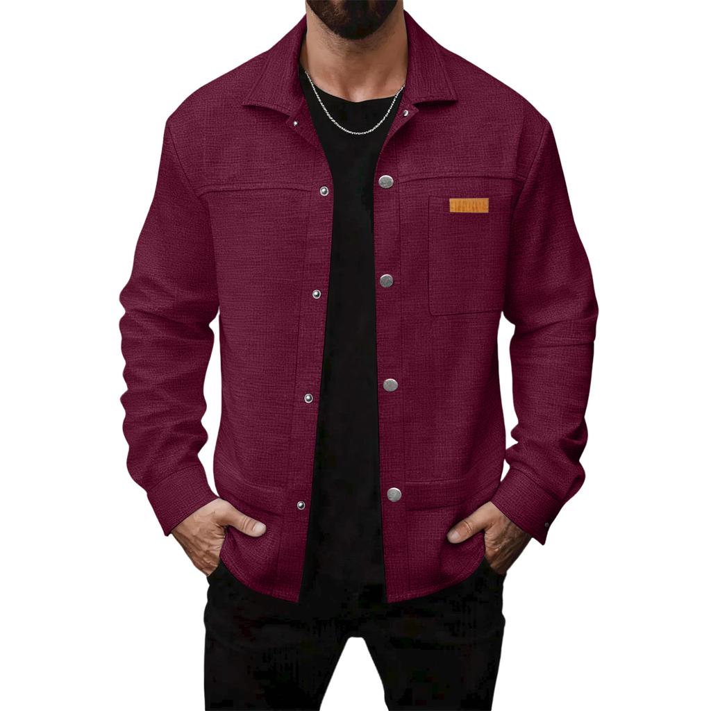 Men's Relaxed-Fit Casual Jacket Long-Sleeve Outerwear