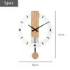 AZNABLE Wooden Wall Clock, Silent, Battery-Operated, with Continuous Second Hand, Stylish Design