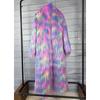 Giacca in finta lana jacquard colorata con pelliccia soffice da spiaggia, cappotto invernale da donna con colletto a revers esteso in finta pelliccia