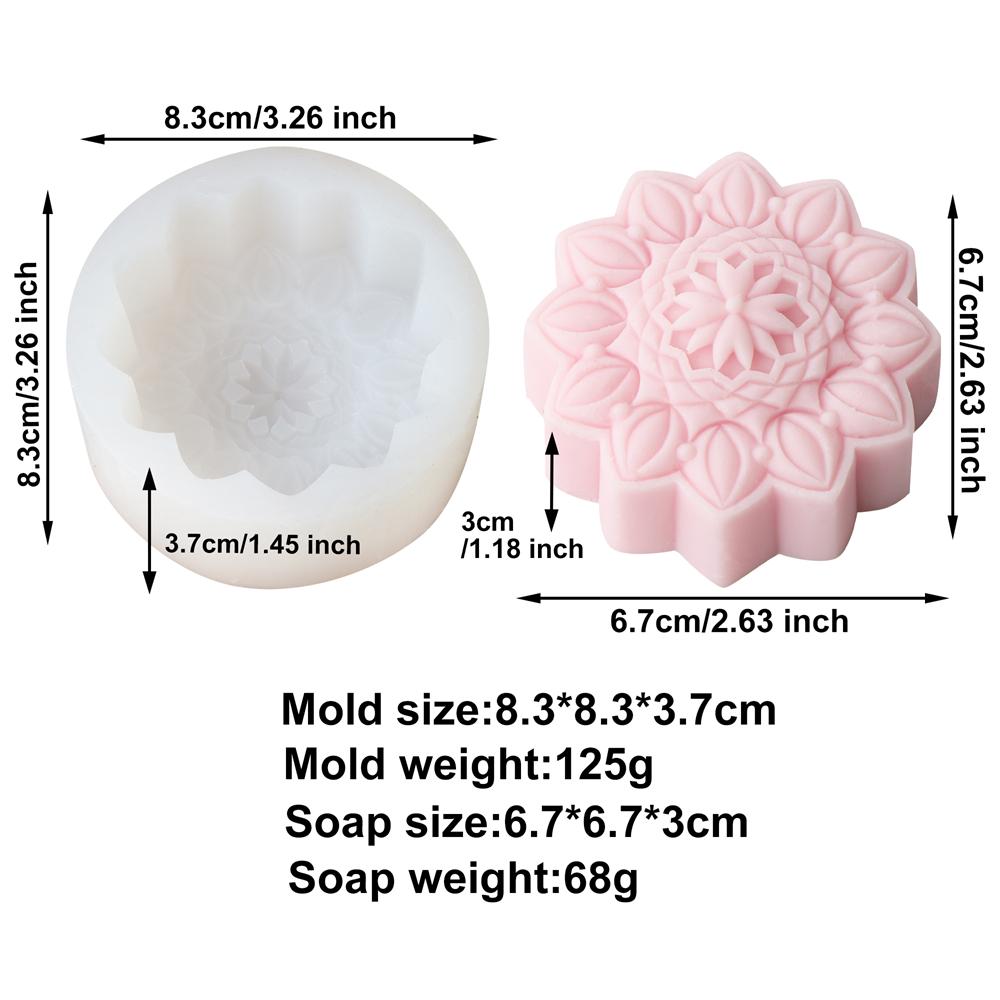 3D круглая цветочная силиконовая форма для мыла классические узоры круглая цветочная мыльная свеча инструмент для изготовления смолы подарок своими руками