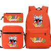 Cartoon Teacup Head Cuphead Student School Bag Backpack Three-piece Set Children's Shoulder Bag Pencil Bag