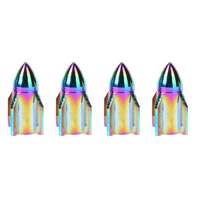 4pcs Rocket Shaped Aluminum Car Wheel Tire Valve Stem Caps Covers