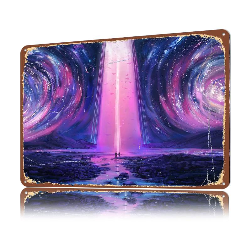 Aether D Texture Metal Poster Customized Wall Art Tin Sign Gift for Mancave Home Decor Luxury Decoration Home Custom Plate Room