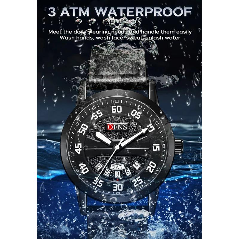 Original Fashion Watch For Man Leather Date Week Quartz Men Watch Waterproof Luminous Business Men's Watches