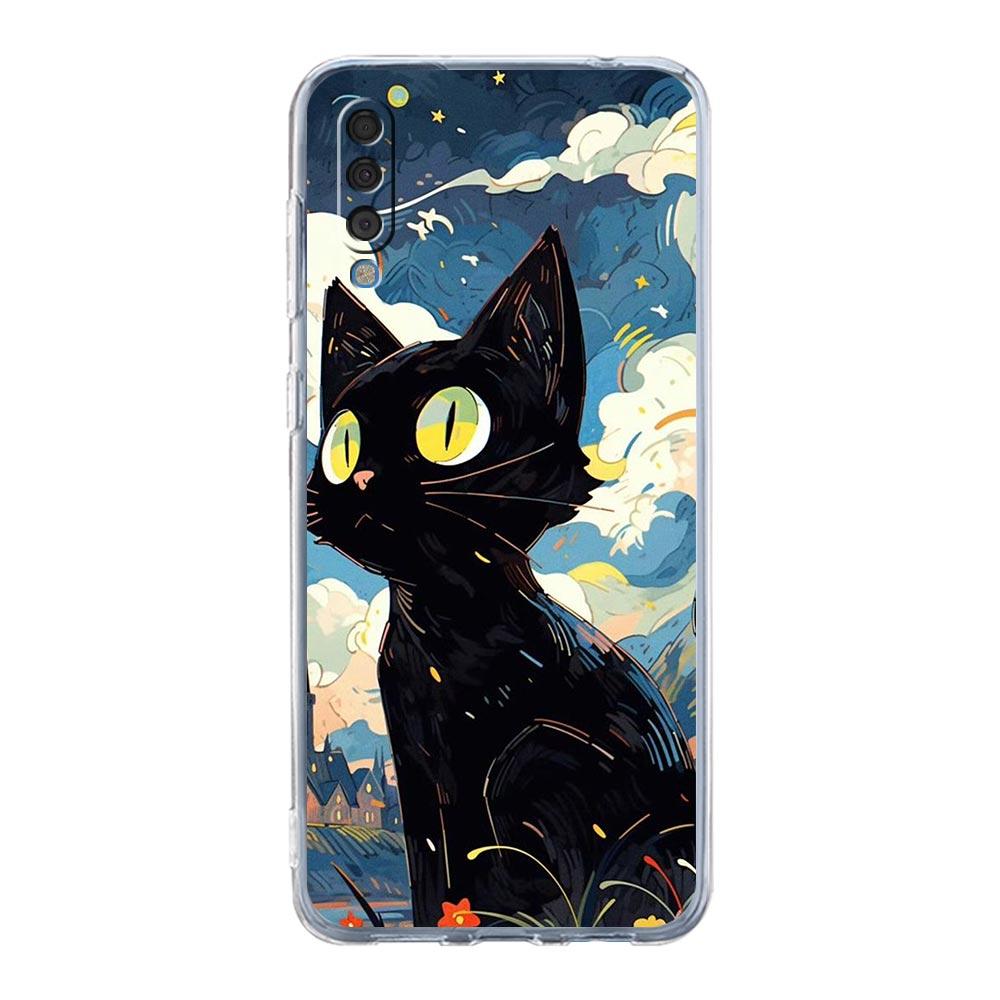 Cat-Printed Phone Case For Samsung A14 5G A12 A22 A32 A34 A42 A52 A54 A50 A70 A30 A40 A20E A10S A20S A02S A04S Silicone Cover